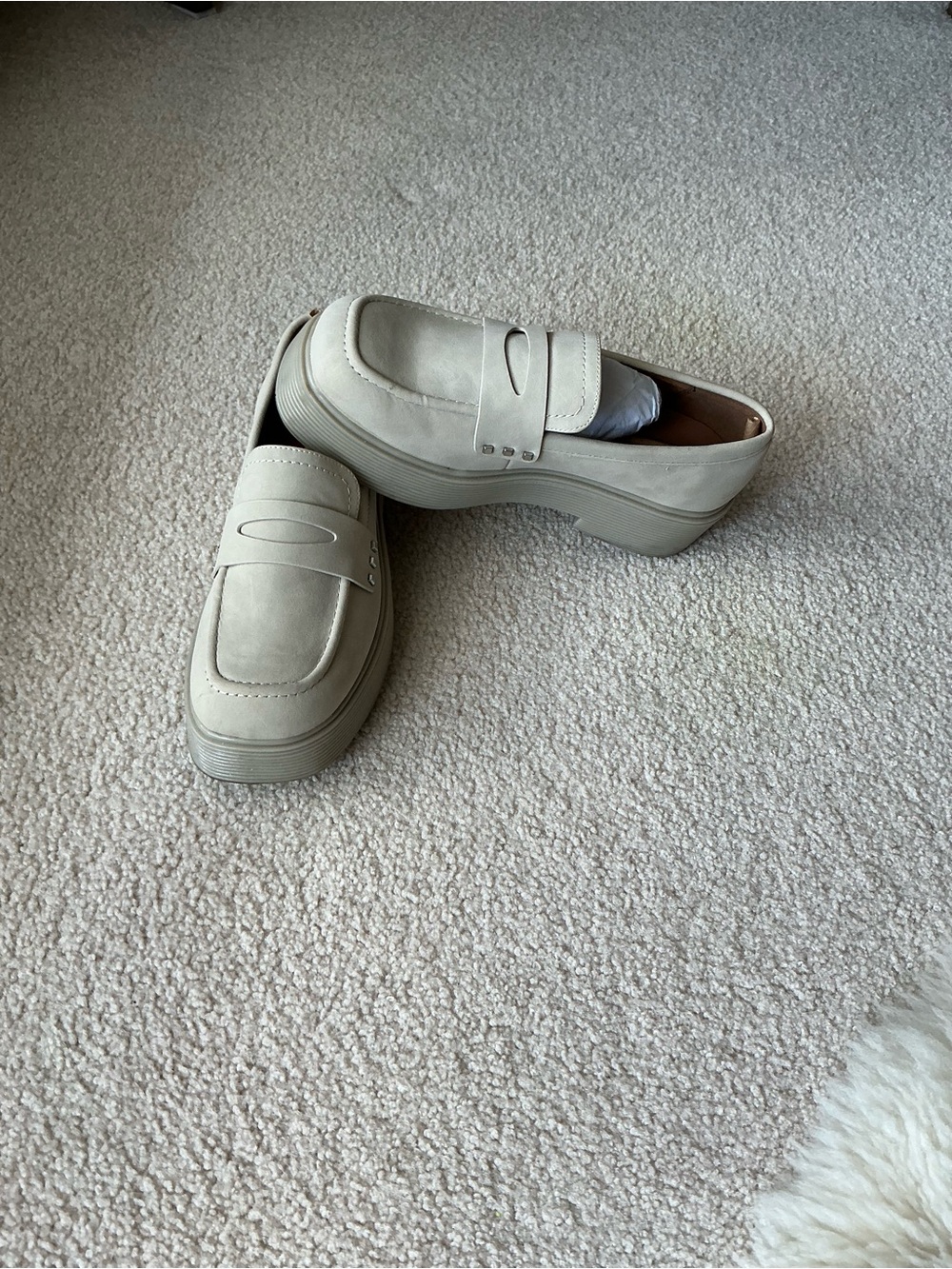 Call It Spring Limitless Cream Platform Penny Loafers